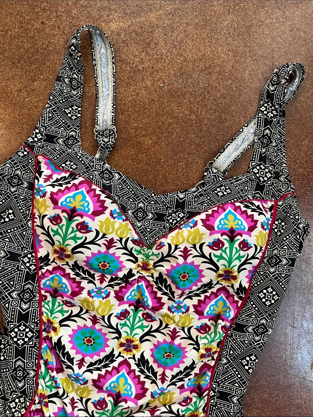 Sundance Multicolor Floral & Black Pattern One-Piece Swimsuit